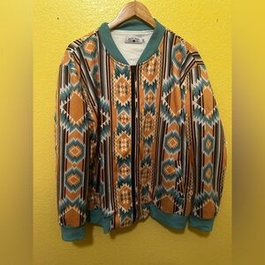Crazy train yellow Aztec print jacket